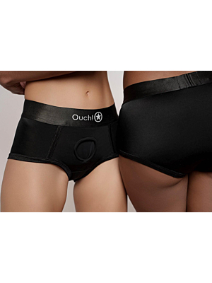 Ouch Vibrating Strap-on Brief Black