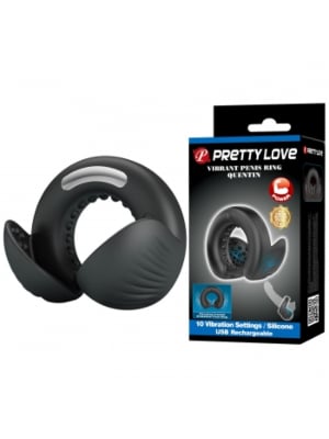PRETTY LOVE - QUENTIN PENIS RING WITH TESTICULAR STIMULATOR