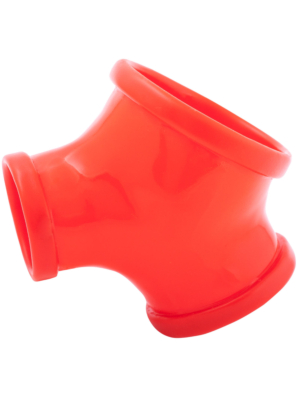  Latex Sleeve with Penis and Testicle Ring Gil - Red