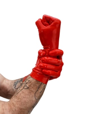 Mister B Premium Rubber Short Gloves Red