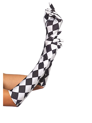 Leg Avenue - Satin harlequin gloves
