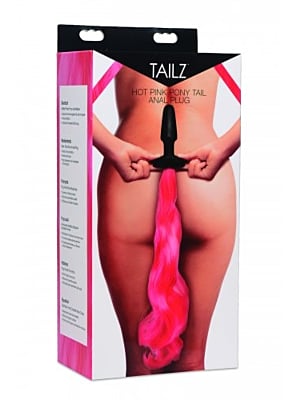 INTENSE PINK SILICONE PONY TAIL PLUG