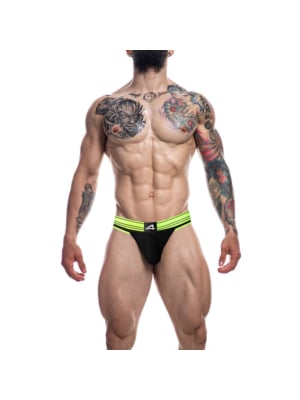 Jockstrap Rugby Black-Yellow Neon