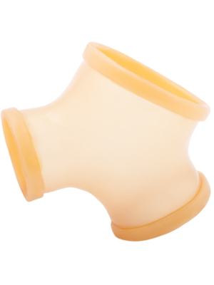 Latex Sleeve with Penis and Testicle Ring Gil - Semi-Transparent