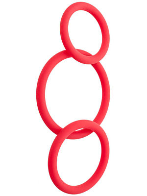 Δαχτυλίδια Πέους Σιλικόνης Black & Red Cock Rings Set (Κόκκινα) - ToyFa