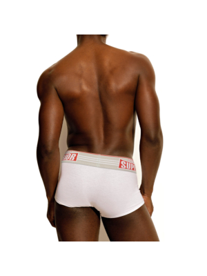 Men's Boxer Briefs Underwear Wide Waistband Cotton White