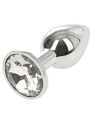 Πρωκτική σφήνα Metallic Buttplug μικρή Silver/Clear