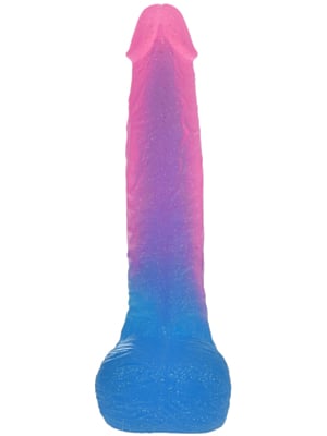 Ρεαλιστικό Ομοίωμα Πέους Glitter Liquid Silicone Dildo 22 cm - Ροζ / Μπλε