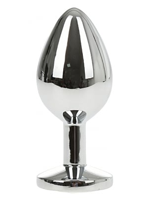 Πρωκτική σφήνα Metallic Buttplug μικρή Silver/Φούξια