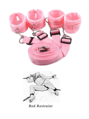 Bed Restraint Set Hands And Feet For Pink Bed