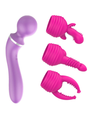 Wand Massager 10 Vibration Modes Pink Purple