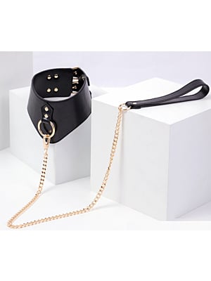 Tight Me Stronger Collar and Leash Set, Black/Gold