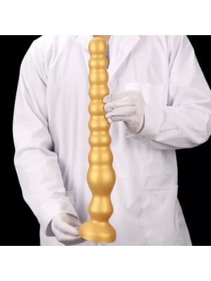 XLarge Ribbed Silicone Anal Dilator Gold