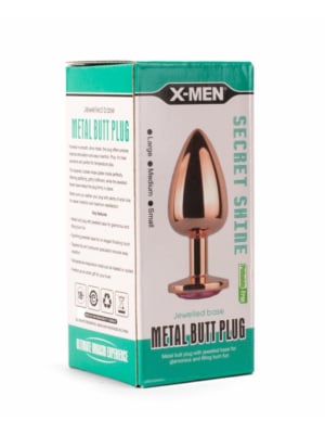 X-MEN Secret Shade Metal Butt Plug Rose M