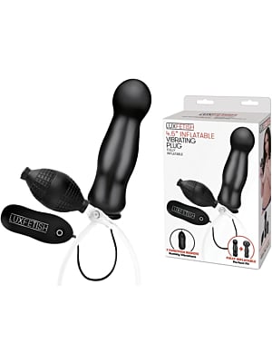 LUX FETISH 4,5” Inflatable Vibrating  Butt Plug