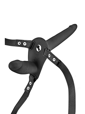 Double Strapless Strap-on Vibrant Black