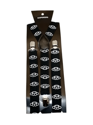 White Knuckledusters on Black 2.5cm Braces