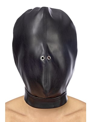 Fetish hood with strap