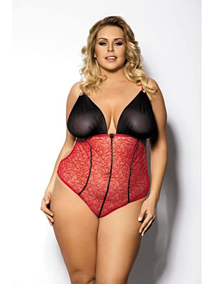 FOSCO black-red body Plus Size -2XL