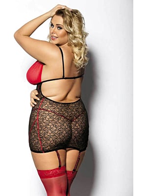 YAMMY black-red chemise Plus Size