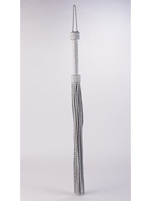 Kid Handle Kid Leather Braided Tails White