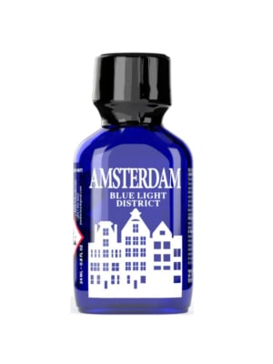 Amsterdam Blue Light District Poppers 24ml + Sniffer + No Flip Holder