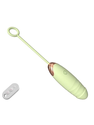 Vibrating Love Egg with Thrusting & Heating – 7 Functions – Remote Control – Green
