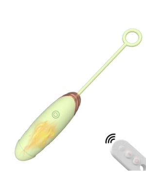 Vibrating Love Egg with Thrusting & Heating – 7 Functions – Remote Control – Green