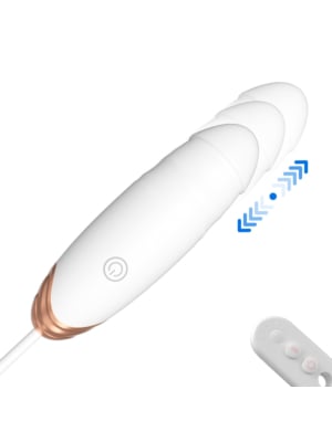 Vibrating Love Egg with Thrusting & Heating – 7 Functions – Remote Control – White