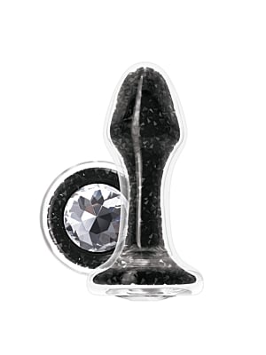 Stardust Glam - Premium Glass Anal Butt Plug Black