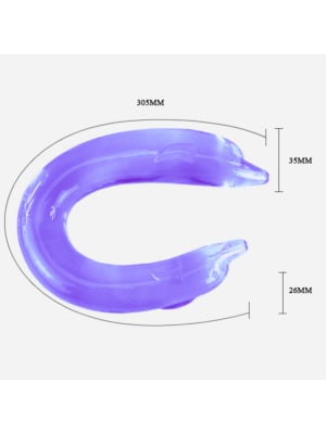 Διπλό Ομοίωμα Πέους Dolphin Double Dildo - Μπλε