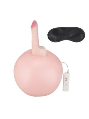 LUX FETISH Inflatable Sex Ball With Vibrating Realistic Dildo