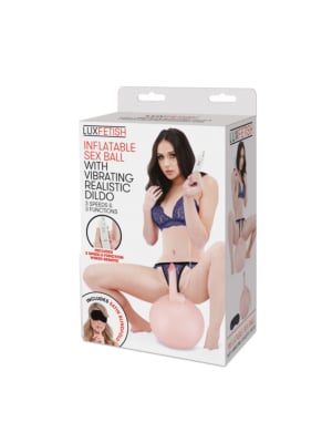 LUX FETISH Inflatable Sex Ball With Vibrating Realistic Dildo