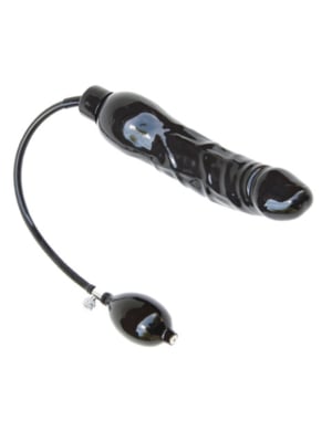 Inflatable Solid Dildo - Black XL