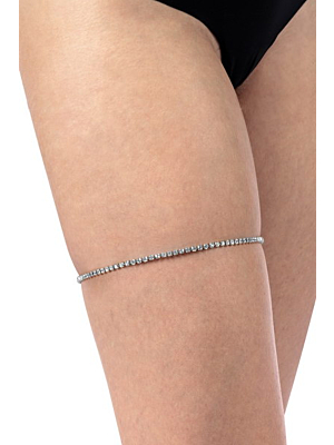 Silver rhinestone garter jewel
