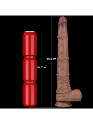 Lovetoy 16'' Dual Layered Bendable Silicone Cock XXL(Flesh)