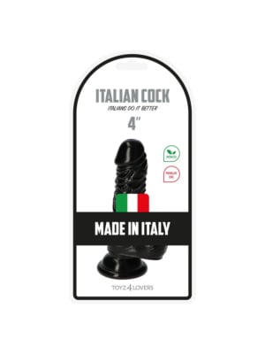 Italian Realistic Cock 4'' Black 13cm