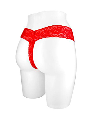 Red Lace Open Anita Thong - OS