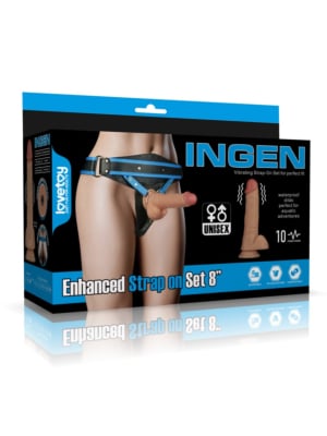 Vibrating Enhanced Strap-On Set 8-inch