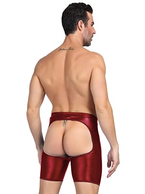 Burgundy wet look boxer briefs