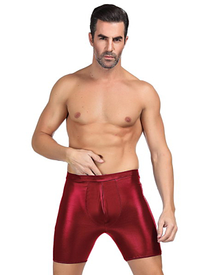 Burgundy wet look boxer briefs - XL