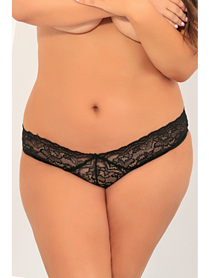 ALL TIED UP OPEN BACK PANTY BLACK 