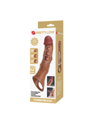 Pretty Love Extension Penis Sleeve 11" Brown