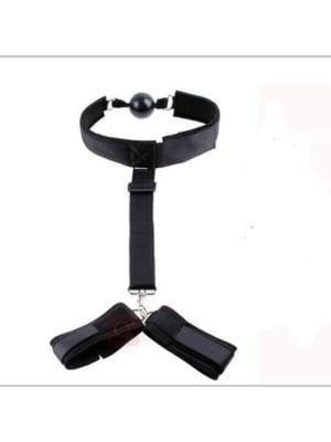 Ball gag with back restraint