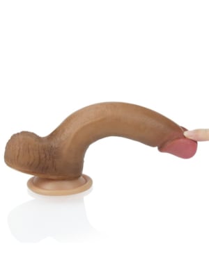 8'' Dual layered Platinum Silicone Cock Brown - Lovetoy
