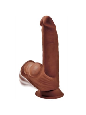 8" Triple Density Cock With Swinging Balls - Brown