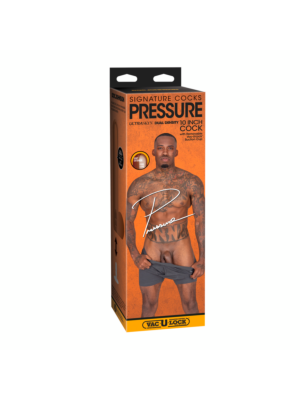 Pressure - Realistic ULTRASKYN Dildo - 10 / 25 cm - Chocolate