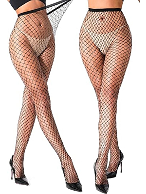 Mesh High Waist Pantyhose Black