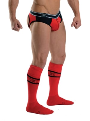 Mister B URBAN Football Socks with Pocket Red 42-46