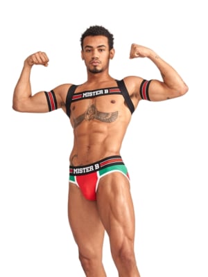 Mister B - X-Back Elastic Harness Black-Red